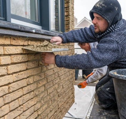 Gevelrenovatie man vakwerk